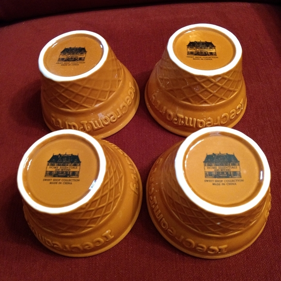 Home Essential Ice Cream Party Cone Shaped Dish Bowls Multicolor Lined 12oz - Picture 6 of 9